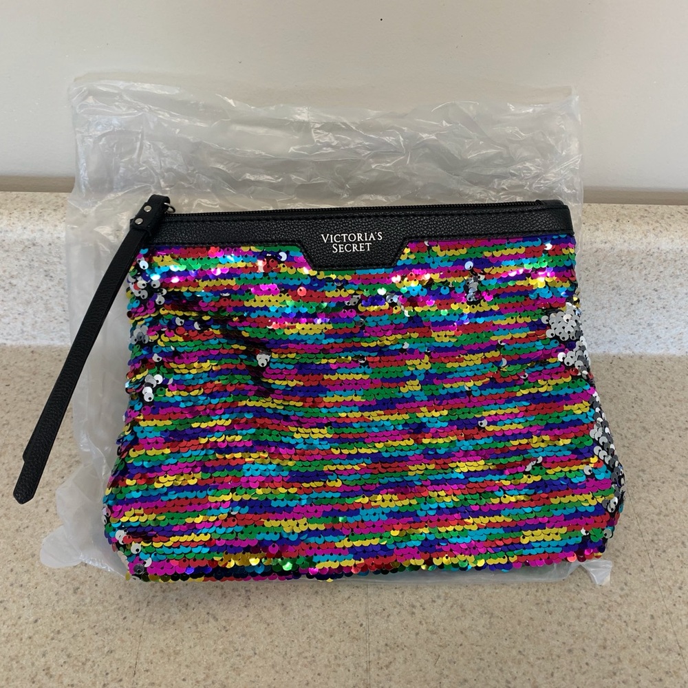 NWOT Victoria’s Secret Sequin Clutch/ Bag Multicolored